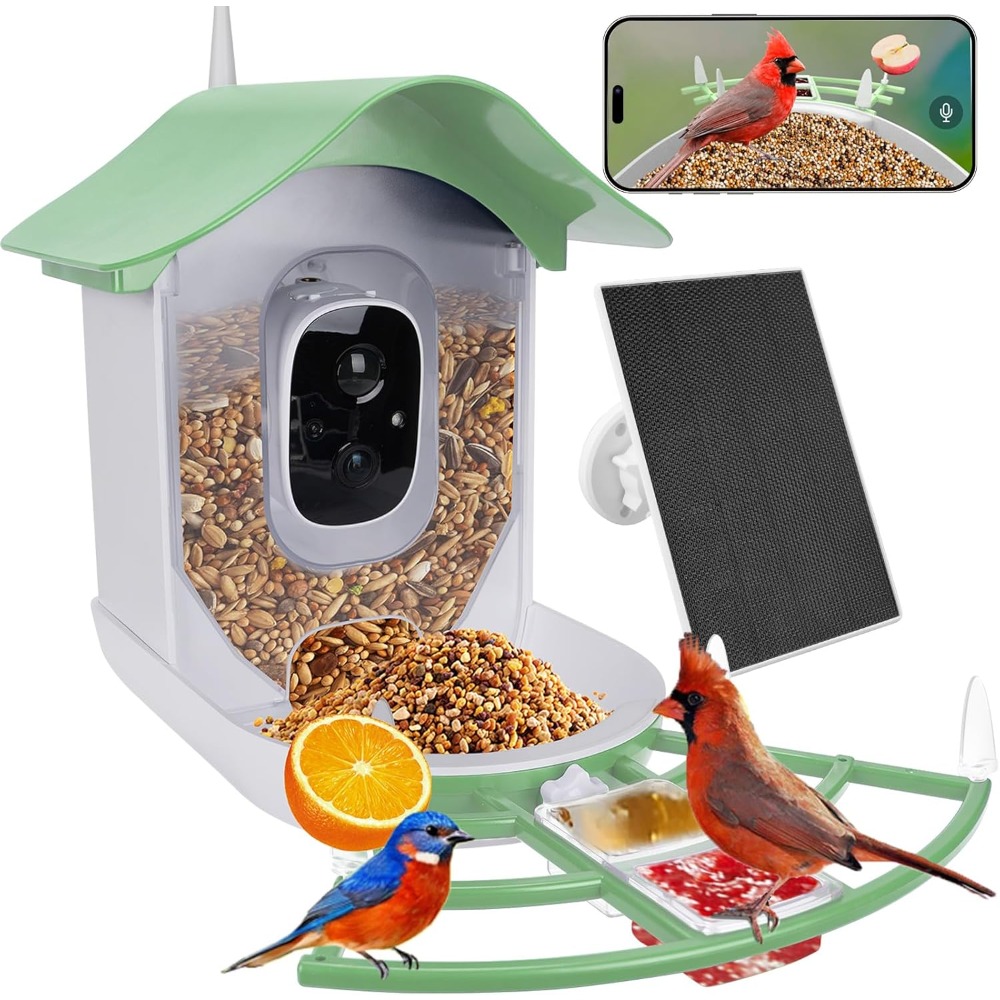 Solar Powered Smart Bird Feede - Smart Bird Feeder Camera reseña y precio