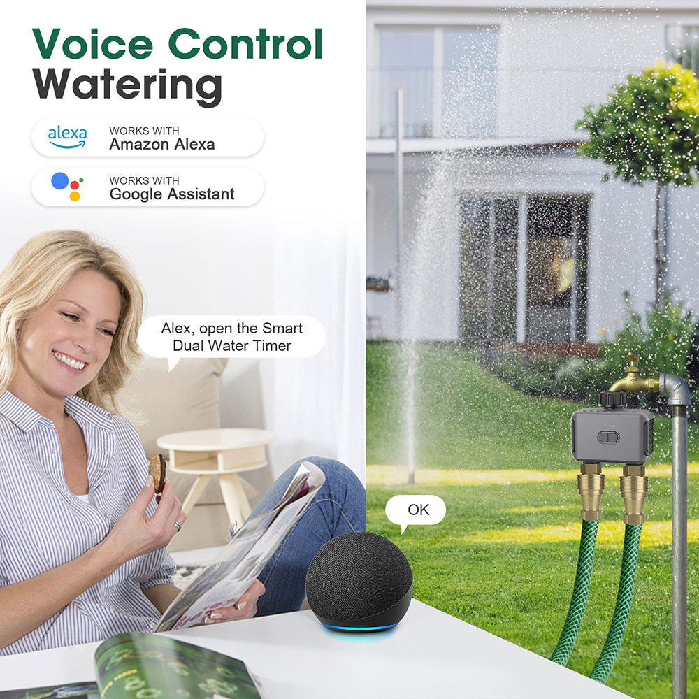 Tuya Smart Dual Water Timer Bl - Smart Garden Irrigation reseña y precio