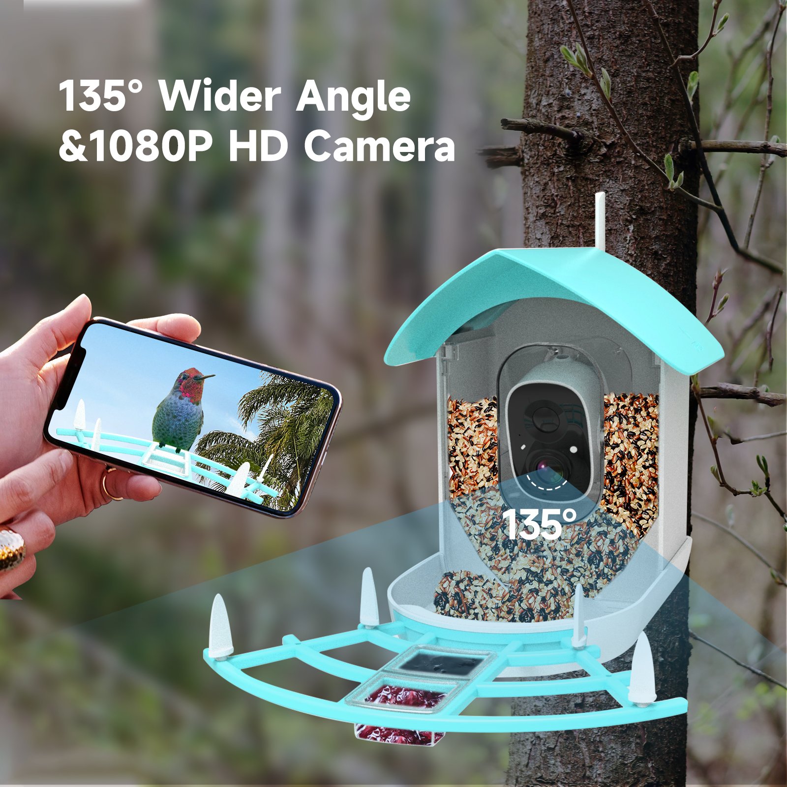 Wireless Automatic Pet Feeder  - Smart Bird Feeder Camera reseña y precio