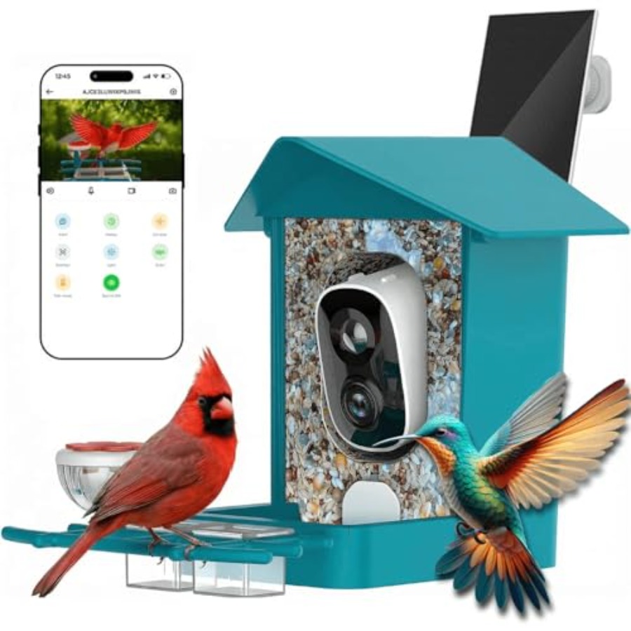 Outdoor solar-powered smart bi - Smart Bird Feeder Camera reseña y precio