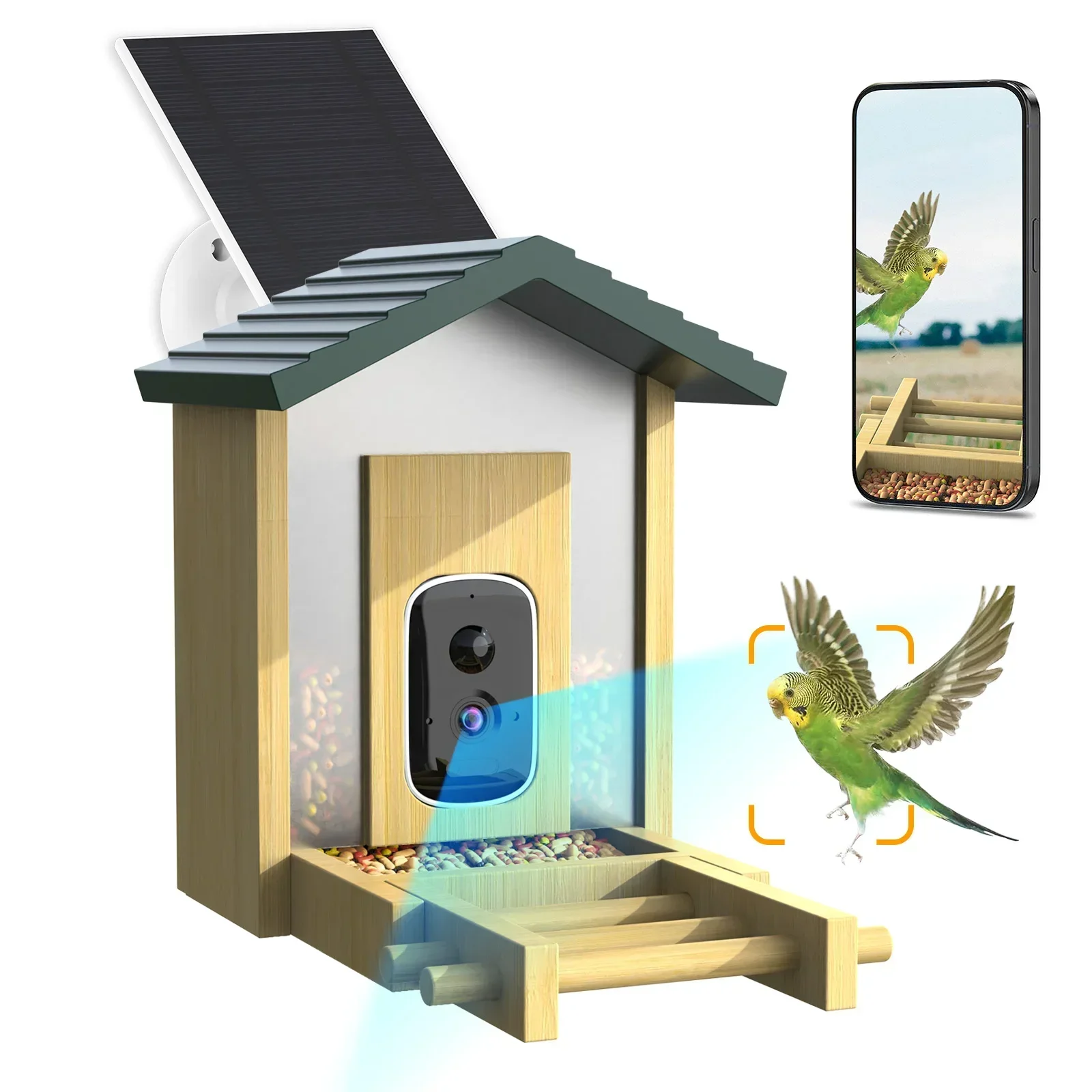 In stock Bamboo with Solar Pow - Smart Bird Feeder Camera reseña y precio
